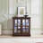 Antique Cherry LED Curio Display Cabinet with Adjustable Glass Shelves, Retro Lattice Door Storage Cabinet for Dining Room Home Decor-1003938698-1003938696