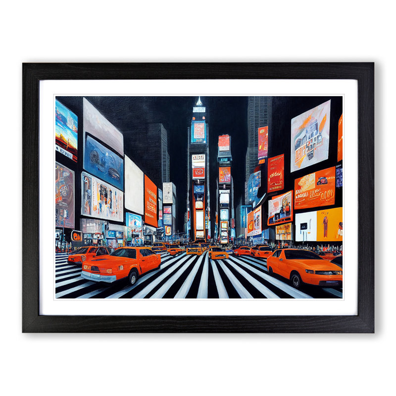 Times Square Vol.2 - Framed Print, Black Framed, 46cm H x 64cm W x 2cm D