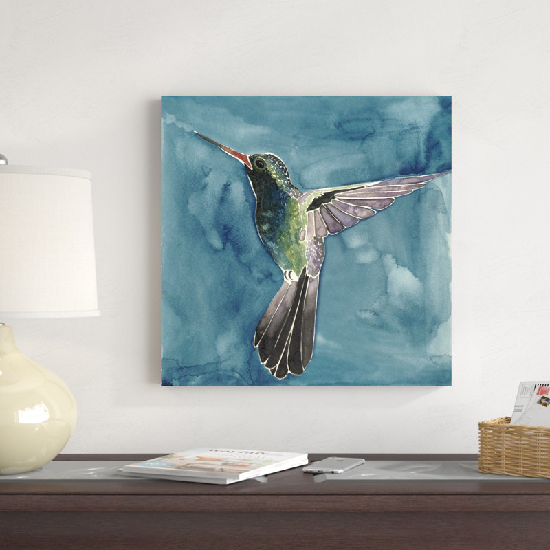 Aquarelle colibri II, H 20 po x l 20 po x P 1,25 po