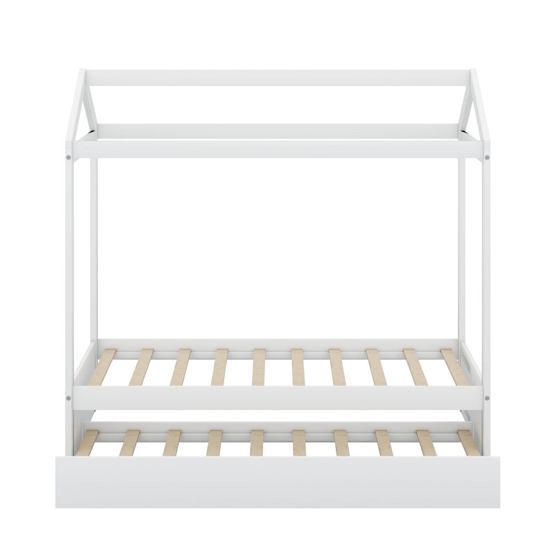 Twin Size House Bed With Trundle, Can Be Decorated