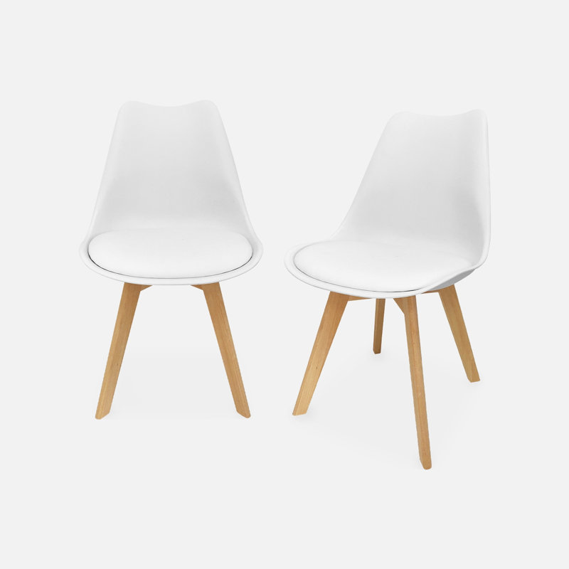 Lewisburg 2 Scandinavian Dining Chairs (Pair), White