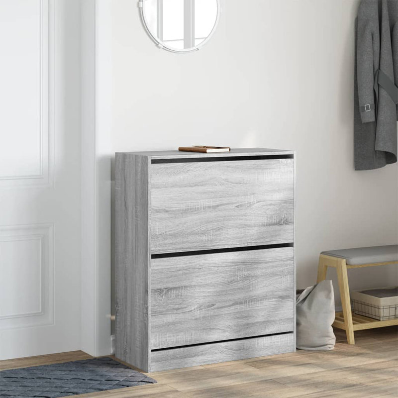 12 Pair Shoe Storage Cabinet, Grey Sonoma