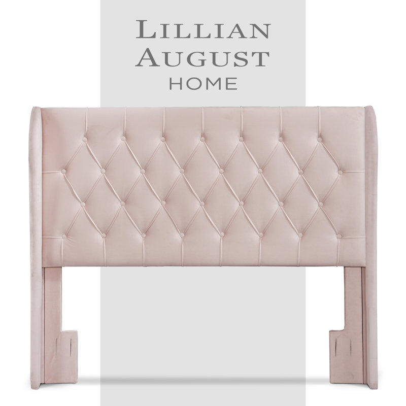 Upholstered Wingback Headboard, Queen, Dusty Mauve