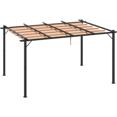 Pergola en aluminium 10 'x 13' avec toit rétractable - Abri de jardin pour porche