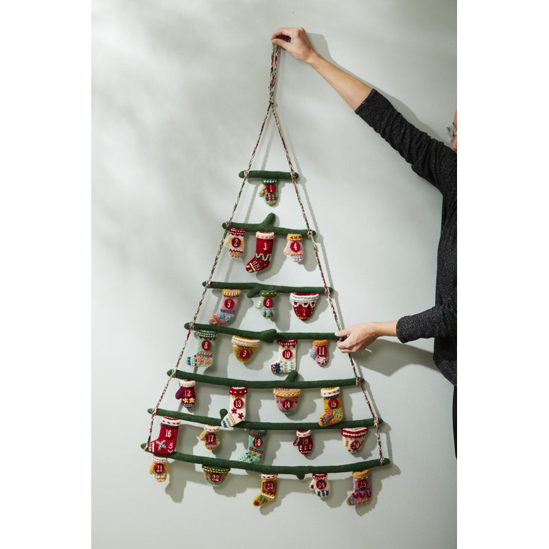 Tree Advent Calendar 27.5"x 1.25"x 45"