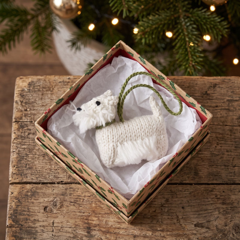 Arcadia Home Westie Hand-Knit Ornament