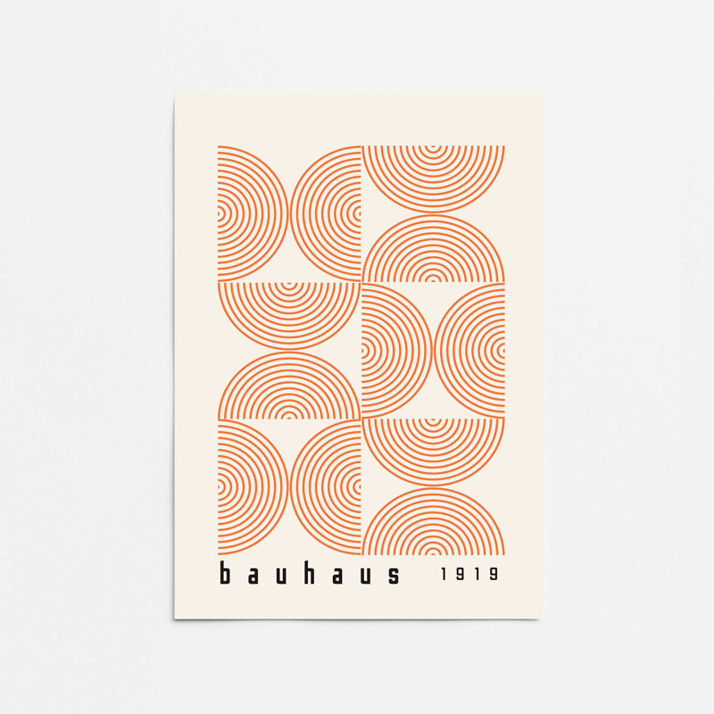 «Orange Bauhaus Composition», affiche roulée, Ne s’applique pas, H 14 po x l 11 po x P 0,1 po, Impression sans cadre