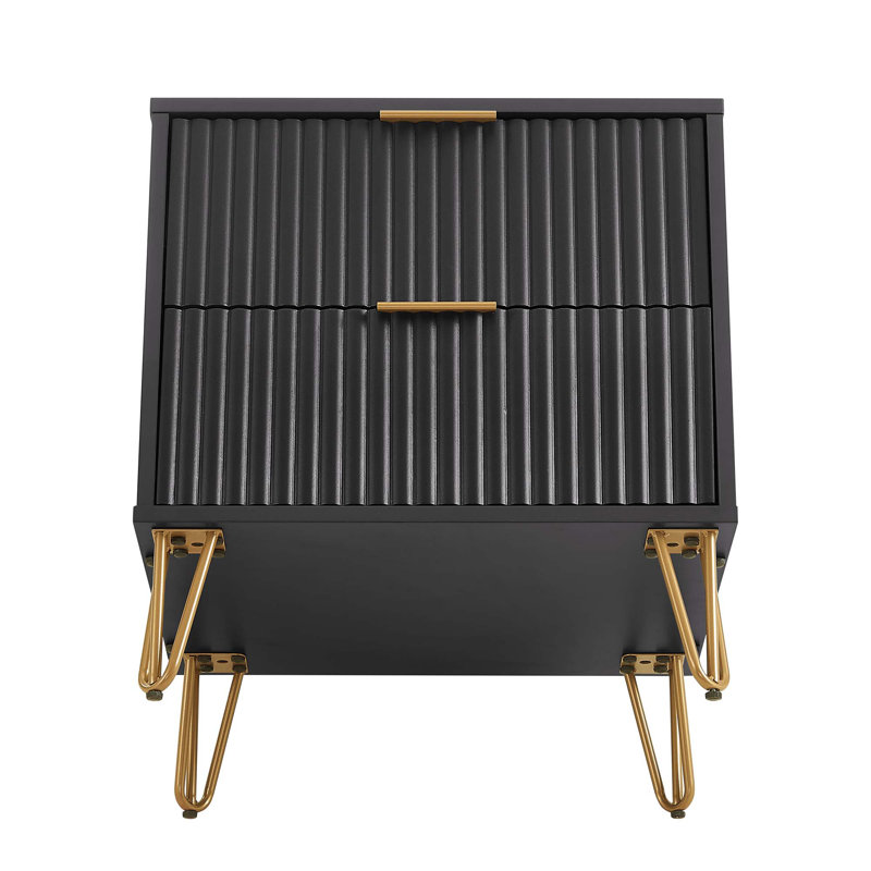 Gafita 20.07'' W Nightstand, Black, Individual