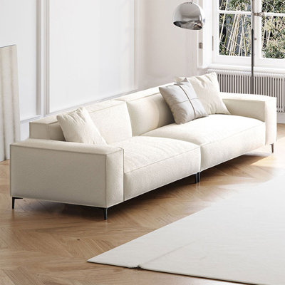 Canapé modulaire en velours blanc