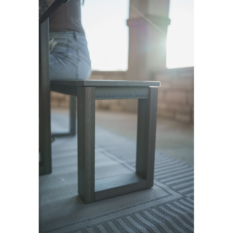Calla Dining Bench, Black, Smoke Grey