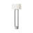 Floor Lamp, Rectangular Ivory Shade, 62 Inch, Classic Black Metal