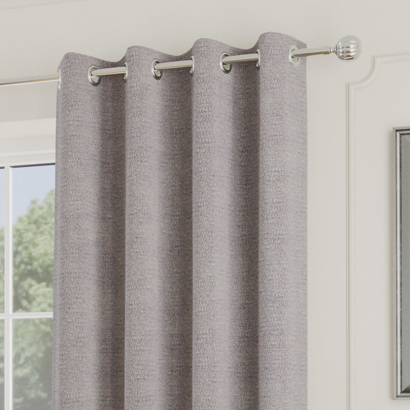 Revia Room Darkening Curtain, Silver, 229cm Width x 229cm Drop
