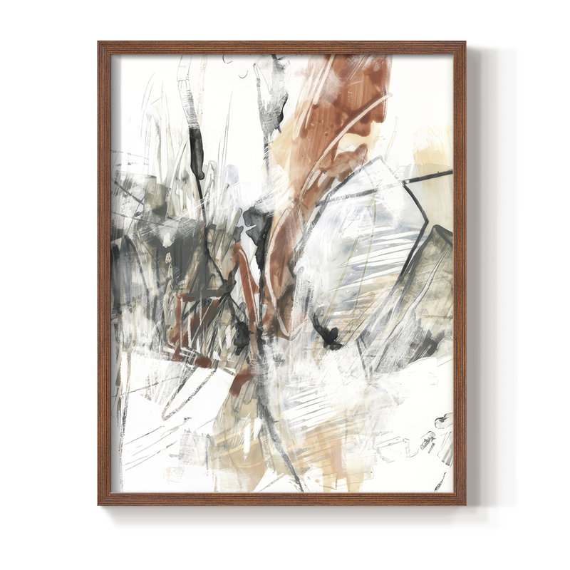 Oxide Manuscript I Framed Print - Solid Wood, Noyer, H 21 po x l 17 po