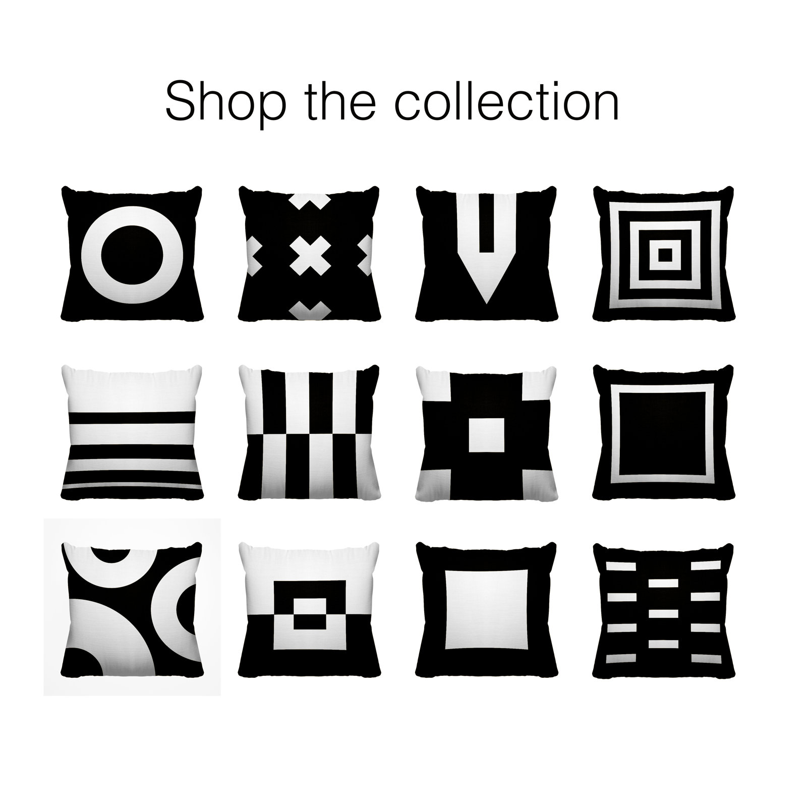 Luella Geometric Indoor/Outdoor Throw Pillow, 16W" x 16H", Black