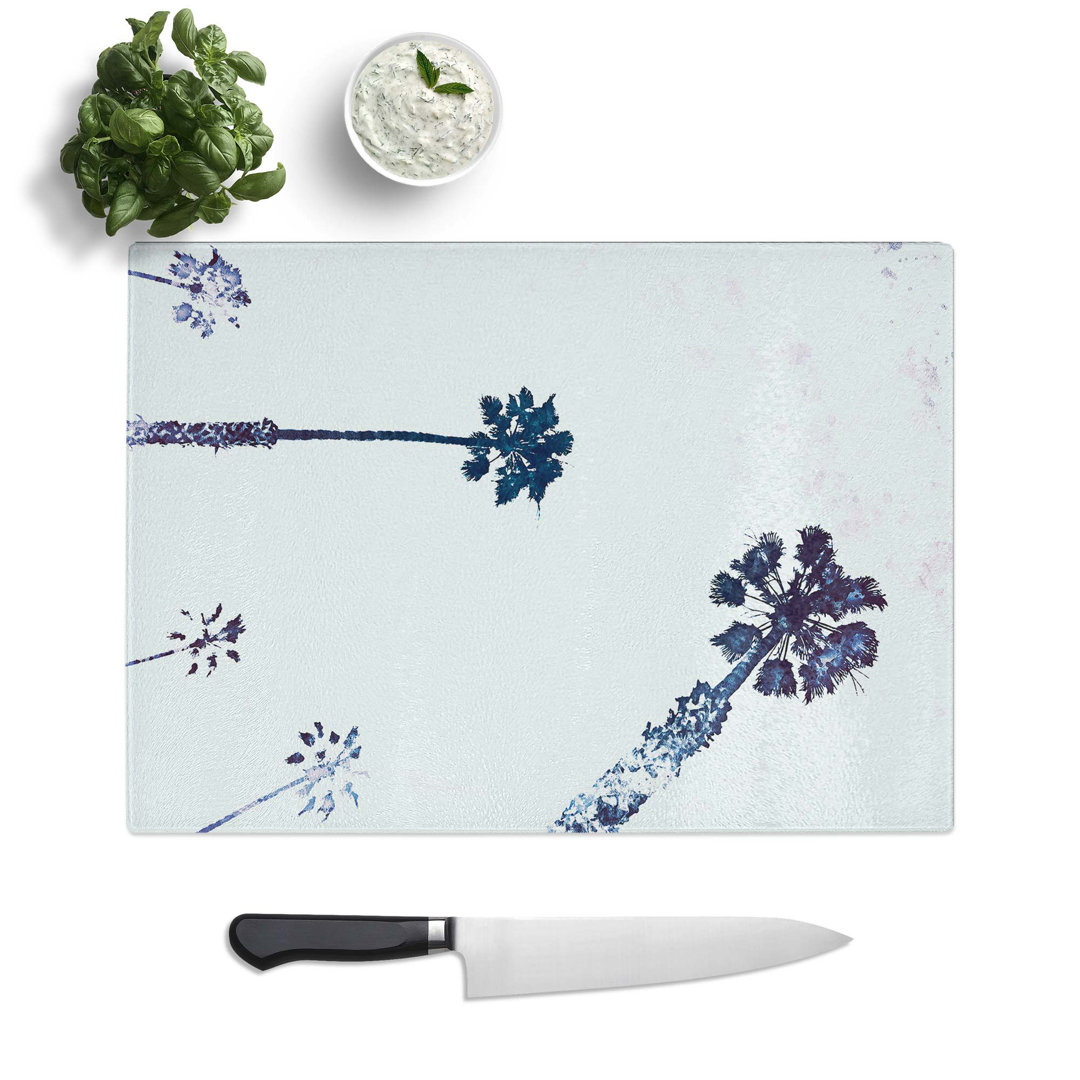 Tempered Glass Cluster of Palm Trees Chopping Board