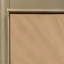 Armoire console en chêne naturel à motif soleil levant et finition taupe