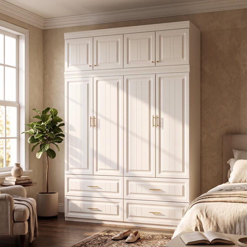 Arayah 63'' Wide Large Vacuum-Formed Armoire