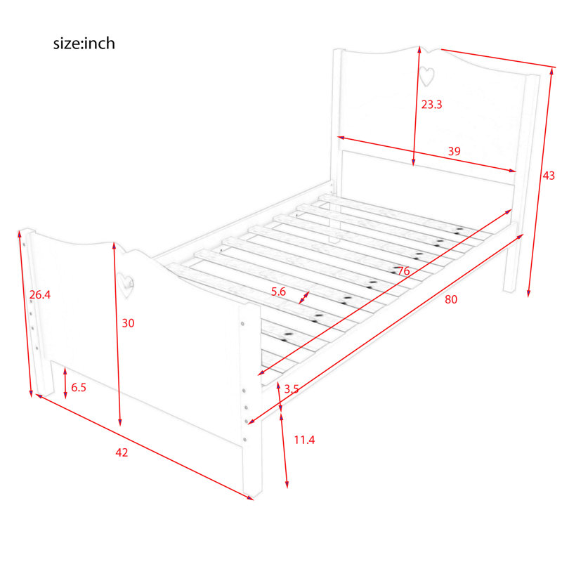 Platform Bed, White