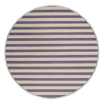 Tapis beige à rayures horizontales lavable à la machine
