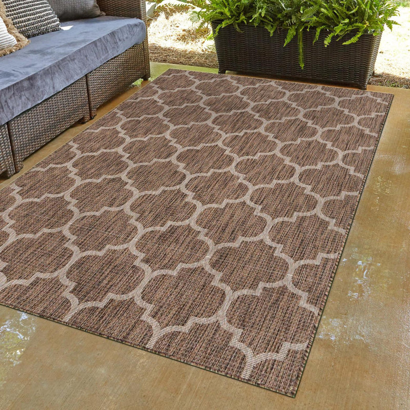 Tapis intérieur / extérieur brun Hampstead, Rectangle 9 pi x 12 pi 2 po, Brown