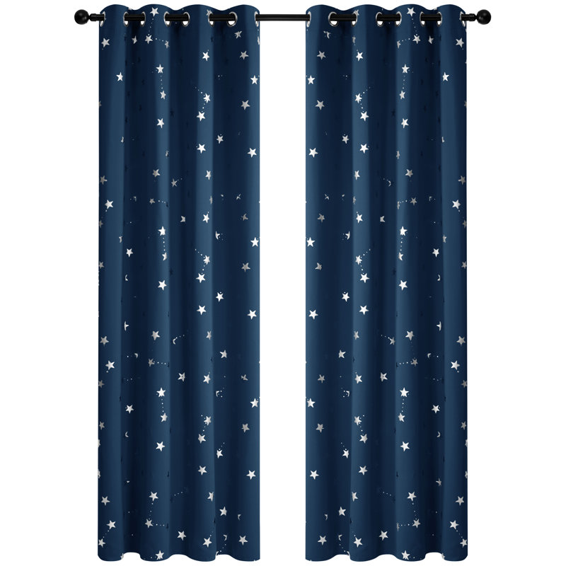 Raimah Blackout Curtain Pair, Navy Blue, 46cm Width x 229cm Drop