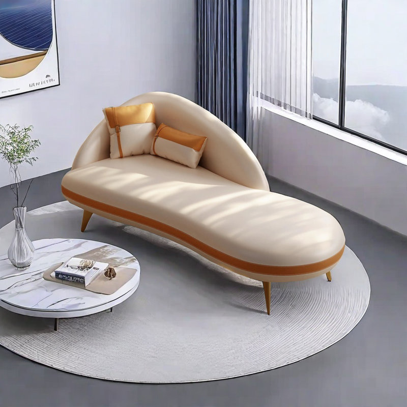 Canapé durable et confortable avec structure en bois massif, Blanc crémeux