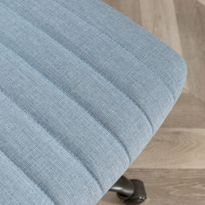 Chaise de bureau pivotante en tissu, Bleu