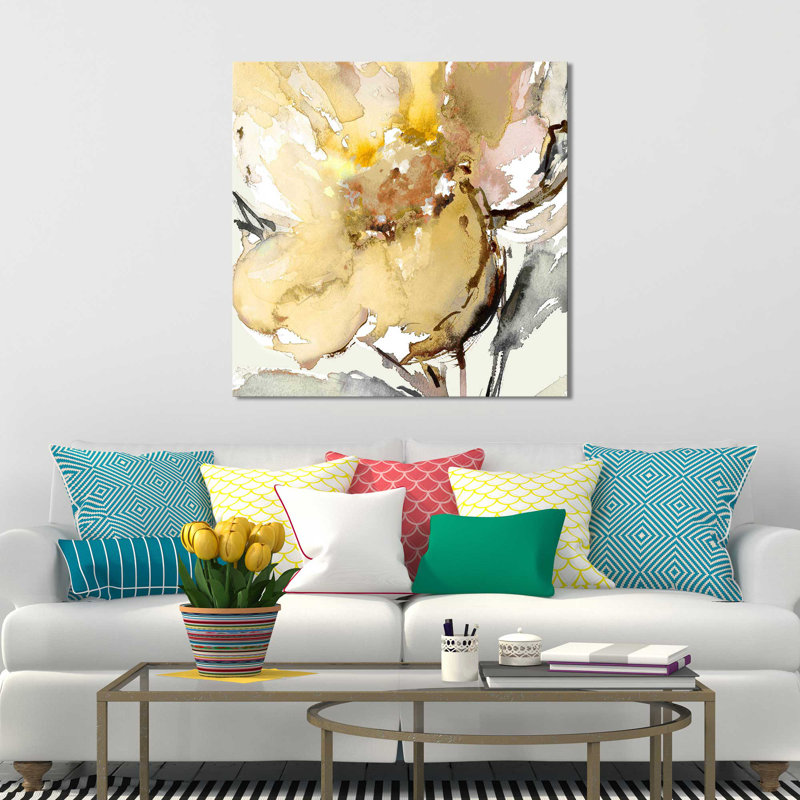 «Bright Blooms II», reproduction d'aquarelle sur toile, H 36 po x l 36 po x p 1,5 po