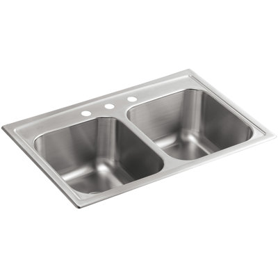 Toccata 33" L x 22" W x 9-1/4" Top-Mount Double-Equal Kitchen Sink