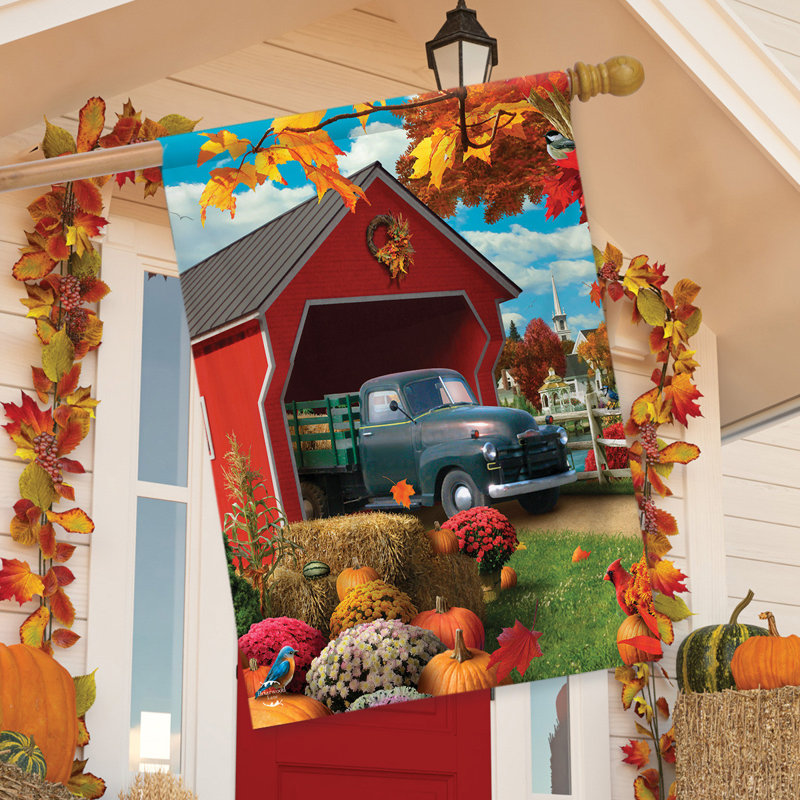 Drapeau de la maison d'automne Harvest Bridge