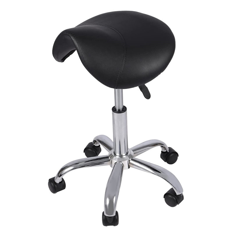 Lamel Adjustable Height Ergonomic Lab Stool with Footring Wheels