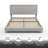 Boucle Bed Frame,Upholstered Bed Frame With Headboard, Surface Cover Soft Cloud Bed Frame Easy Assembly, No Box Spring Required-1782466018-1782466021