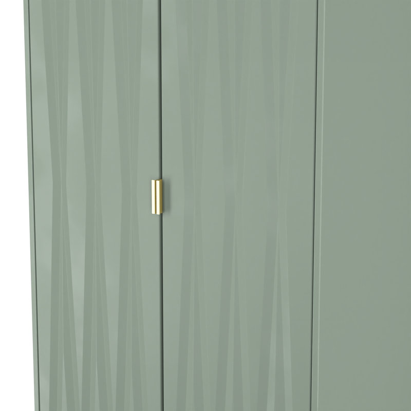 Las Vegas 2 Door Robe in White Matt (Ready Assembled), Reed Green