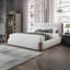 Lit plateforme beige bouclé Queen Size