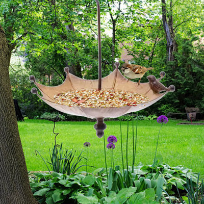 Iron Decorative Hanging Bird Feeder Umbrella Bird Feeders For Outdoors