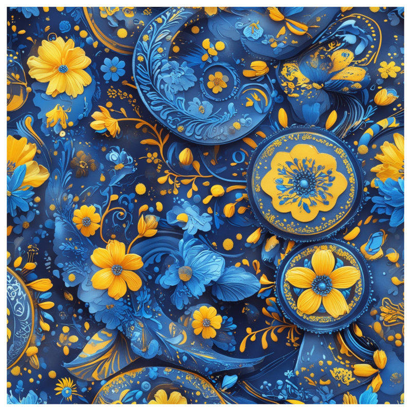 Édredon à motif floral bleu, Simple extra long