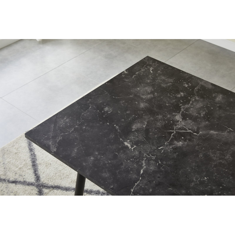 Ensemble de table de salle à manger 7 pièces Ellys, Gris / Noir