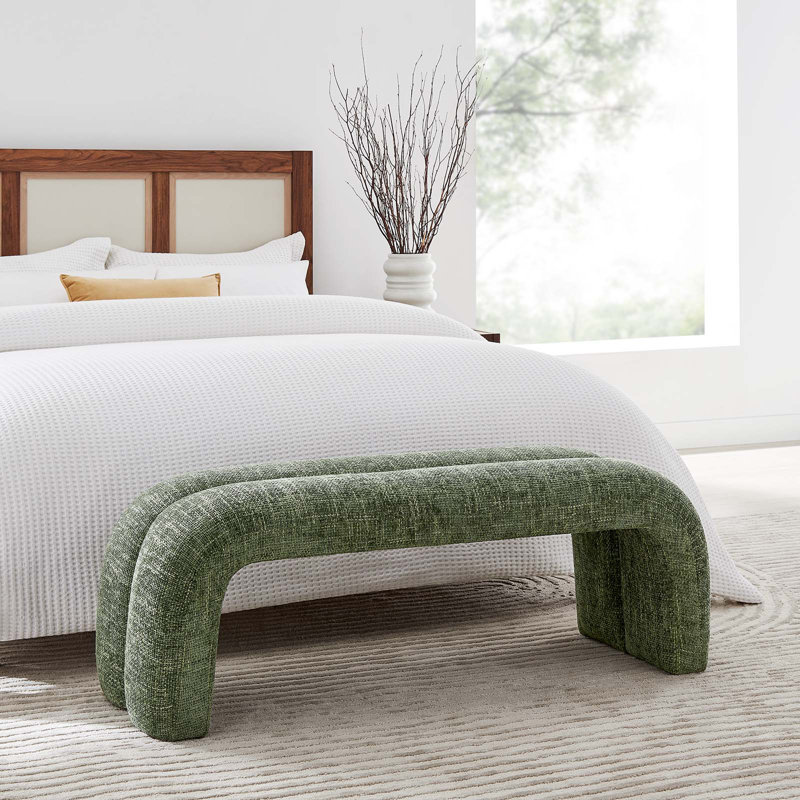 Modway Dax 50.5" Chenille Upholstered Accent Bench, Basil