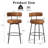 Swivel Counter Height Bar Stools,29" Modern Upholstered Faux Leather Barstools With Metal Legs,bar Chairs For Kitchen Island,brown Set Of 2