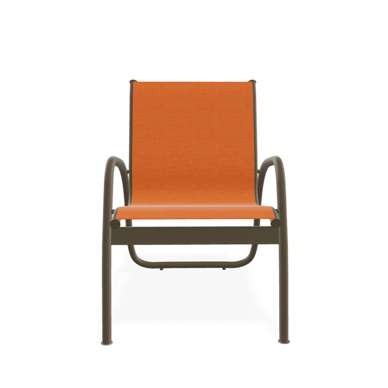 Fauteuil de patio Gardenella, Bois de plage texturé, Toile Sunbrella® tangerine