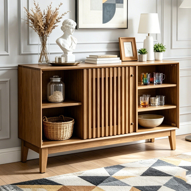 Buffet 47,3 "avec rangement, Walnut Brown