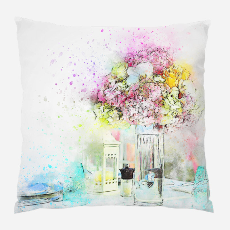 Outdoor Reversible Throw Pillow, Microsuede, Indoor