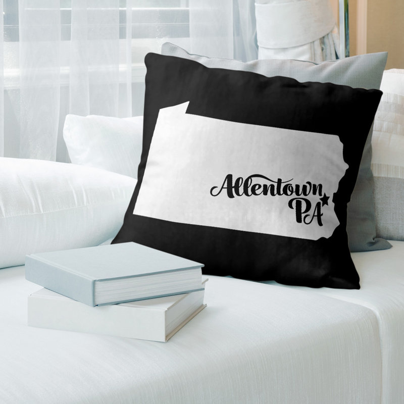 Throw Pillow, 16" x 16", Black, Allentown