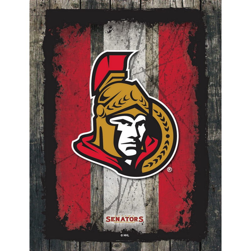 NHL Team Logo, reproduction sur toile tendue, Ottawa Senators, H 20 po x l 15 po x P 1 po
