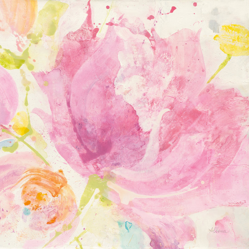 Spring Abstracts Florals II Crop by Albena Hristova - Wrapped Canvas Painting, 76cm H x 76cm W x 3.8cm D