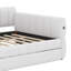 Structure de lit plateforme tapissier avec ports USB et lit gigogne, structure de lit de jour avec accoudoirs et lattes en bois-1154884174