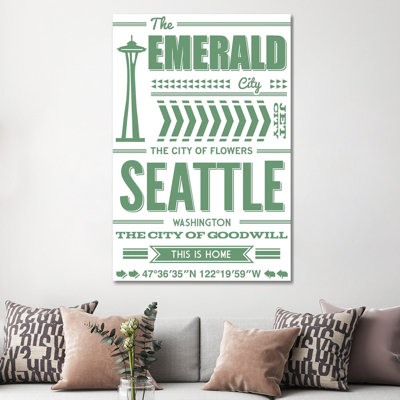 Seattle Typography by Benton Park Prints - Wrapped Canvas Gallery-Wrapped Canvas Giclée