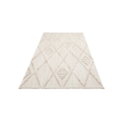 Beige Machine-Woven Carpet, 5.2 x 7.5 Feet | 100% Polyester, 2000 Grams per Square Meter | Durable, Easy to Clean, Vacuum Friendly | Perfect for Living Room, Bedroom & Home Décor | Soft Texture, 115200 Thread Points