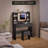 Modern Makeup Vanity with LED Mirror, USB Outlets, 2 Drawers & Stool-722624269