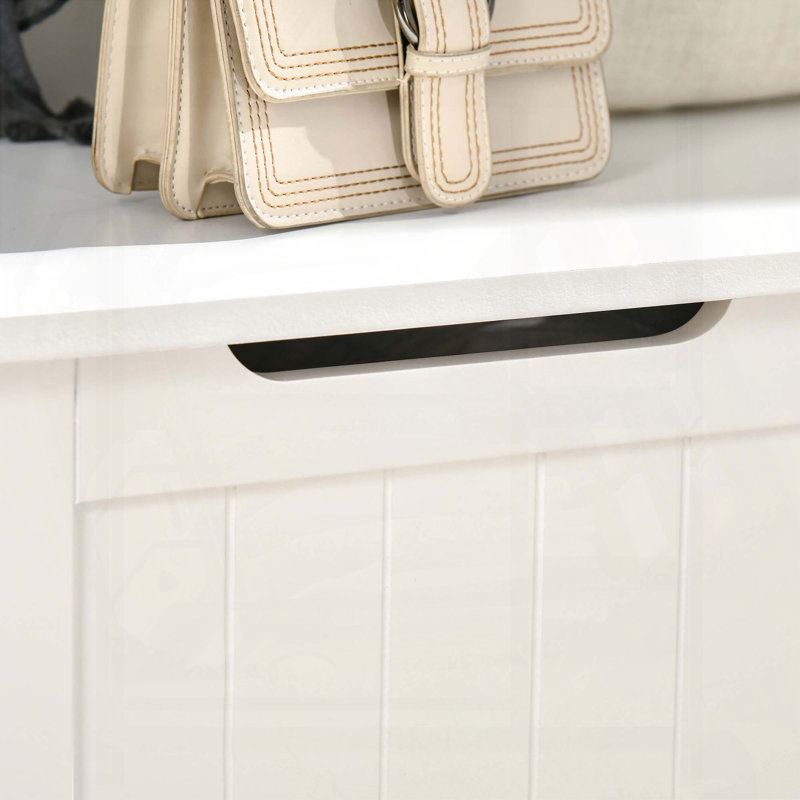 HOMCOM Hall Tree with Coat Rack, Storage and Sitting Bench (White)